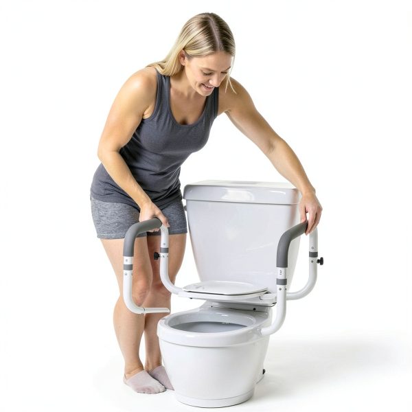Vive Health Toilet Safety Rail LVA1055 Adjustable 300lb Support-5