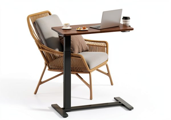 Flexispot Mahogany Overbed Table Large with Gas Spring-7