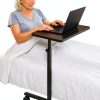 Overbed Table DR DUNLEY Height Adjustable Walnut 30x15x45 Inch-3