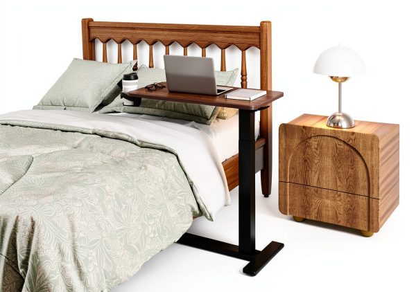 Flexispot Mahogany Overbed Table Large with Gas Spring-4
