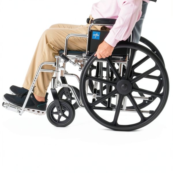 Medline Bariatric Wheelchair MDS806900 Extra Wide 24" Seat Heavy Duty-1
