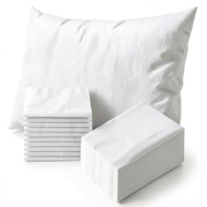 JMU Disposable Pillowcase White Waterproof Quiet Medical Pack of 100-0