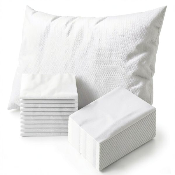 JMU Disposable Pillowcase White Waterproof Quiet Medical Pack of 100-0