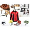 Motorcycle Helmet Holder Wall Mount Kytree Wood Rack with Glove Hooks-4
