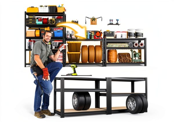 Garage Shelving SHELF Powder‑Coated Rack 78x46x20 in – Adjustable-1