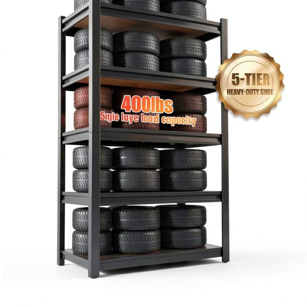 Garage Shelving Set of 4 Heavy Duty 5‑Tier Metal Rack 71x35x16-4