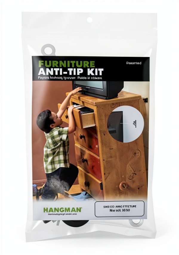 Furniture Anti-Tip Kit Hangman Products TK400-4 4-Pack Metal Kit-0