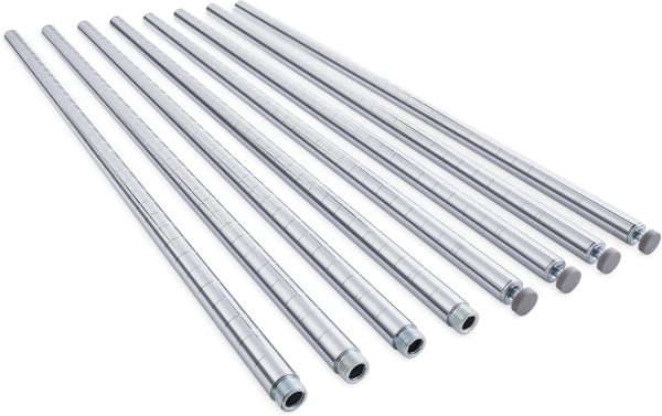HSS 82" Wire Shelving Pole Chrome 4-Pack Commercial Steel 1" Diameter-1