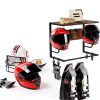Motorcycle Helmet Holder Wall Mount Kytree Wood Rack with Glove Hooks-5