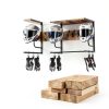 Motorcycle Helmet Holder Wall Mount Kytree Wood Rack with Glove Hooks-2