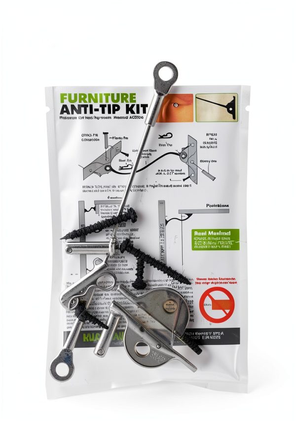 Furniture Anti-Tip Kit Hangman Products TK400-4 4-Pack Metal Kit-1